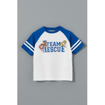Tricou cu imprimeu si maneci raglan
