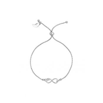 Bratara Argint 925 cu Cristale Swarovski® Crystal Clear si Infinit Charm - Slider