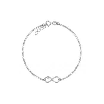 Bratara Argint 925 placat cu rodiu si charm Infinit cu Cristale Swarovski® Crystal Clear