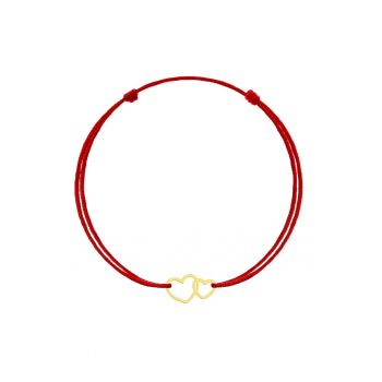 Bratara Kabbalah cu pandantiv din Aur 585 - 14K - Double Heart