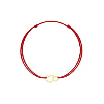 Bratara Kabbalah cu pandantiv din Aur-8K - Double Heart