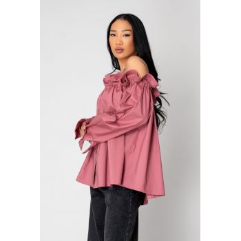 Camasa cu maneca lunga si umeri goi Rose Dust 15526