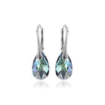 Cercei Argint 925 placat cu rodiu cu cristale Swarovski® Pear 16 mm
