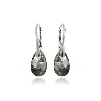 Cercei Argint 925 placat cu rodiu cu cristale Swarovski® Pear 16 mm