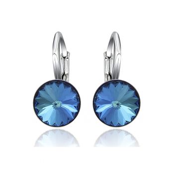 Cercei Argint 925 placat cu rodiu cu cristale Swarovski® Rivoli Leverback 8mm