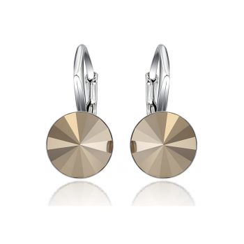 Cercei Argint 925 placat cu rodiu cu cristale Swarovski® Rivoli Leverback 8mm