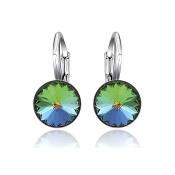 Cercei Argint 925 placat cu rodiu cu cristale Swarovski® Rivoli Leverback 8mm