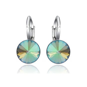 Cercei Argint 925 placat cu rodiu cu cristale Swarovski® Rivoli Leverback 8mm