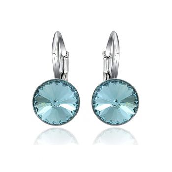 Cercei Argint 925 placat cu rodiu cu cristale Swarovski® Rivoli Leverback 8mm