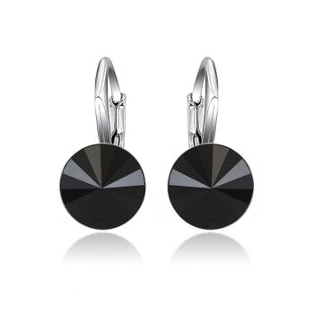 Cercei Argint 925 placat cu rodiu cu cristale Swarovski® Rivoli Leverback 8mm