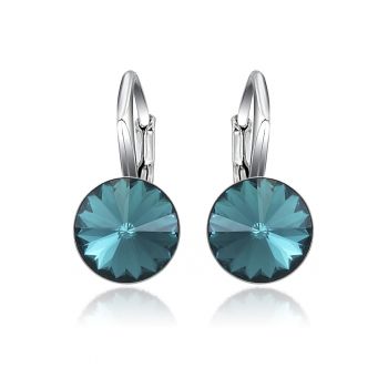Cercei Argint 925 placat cu rodiu cu cristale Swarovski® Rivoli Leverback 8mm