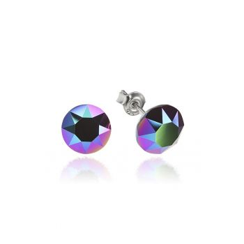 Cercei Argint 925 placat cu rodiu cu cristale Swarovski® Xirius 8mm