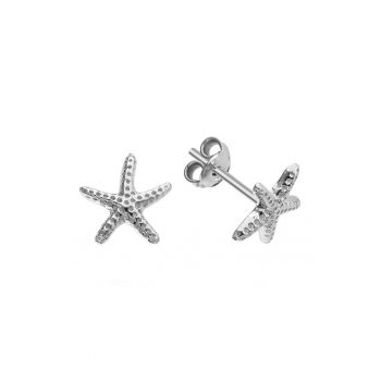 Cercei Argint 925 placat cu rodiu Starfish 10mm Surub