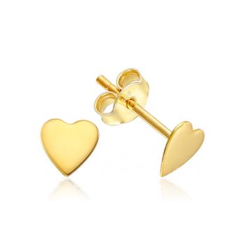 Cercei Aur 585 - 14K Heart 6mm Surub