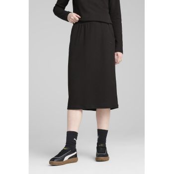 Fusta midi cu talie elastica