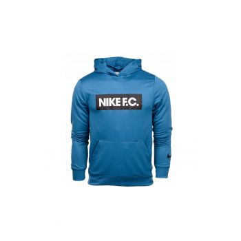 Hanorac sport cu gluga si imprimeu logo  Poliester - Albastru