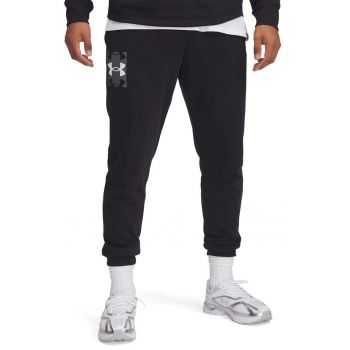 Pantaloni din amestec de bumbac cu logo pentru fitness