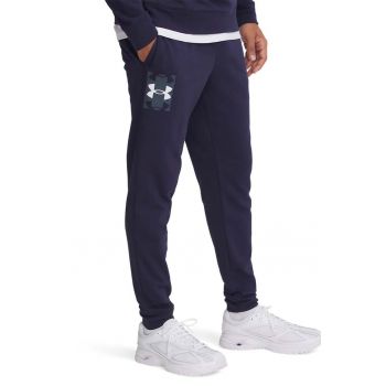 Pantaloni din amestec de bumbac cu logo pentru fitness