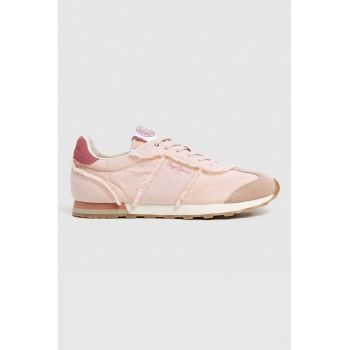 Pantofi sport din material textil cu insertii din piele intoarsa