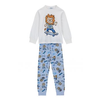 Pijama cu pantaloni lungi si imprimeu