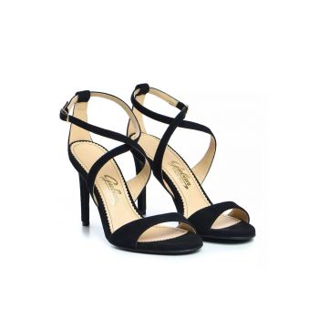Sandale dama  model 1348 velur negru