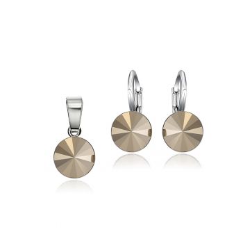 Set Argint 925 placat cu rodiu cu cristale Swarovski® Rivoli 8mm LRS