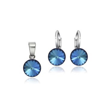Set Argint 925 placat cu rodiu cu cristale Swarovski® Rivoli 8mm LRS
