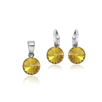 Set Argint 925 placat cu rodiu cu cristale Swarovski® Rivoli 8mm LRS