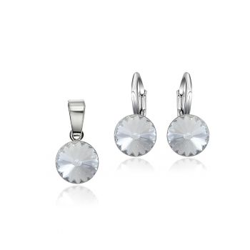 Set Argint 925 placat cu rodiu cu cristale Swarovski® Rivoli 8mm LRS