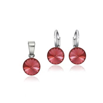 Set Argint 925 placat cu rodiu cu cristale Swarovski® Rivoli 8mm LRS