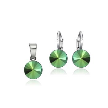 Set Argint 925 placat cu rodiu cu cristale Swarovski® Rivoli 8mm LRS