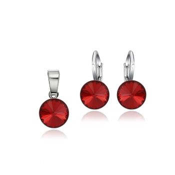 Set Argint 925 placat cu rodiu cu cristale Swarovski® Rivoli 8mm LRS