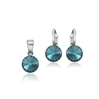 Set Argint 925 placat cu rodiu cu cristale Swarovski® Rivoli 8mm LRS