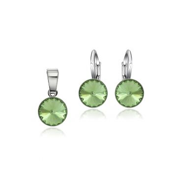 Set Argint 925 placat cu rodiu cu cristale Swarovski® Rivoli 8mm LRS