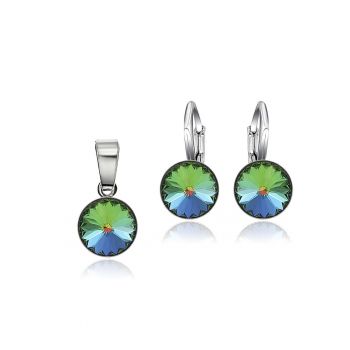 Set Argint 925 placat cu rodiu cu cristale Swarovski® Rivoli 8mm LRS