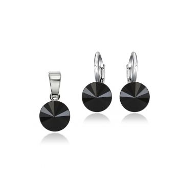 Set Argint 925 placat cu rodiu cu cristale Swarovski® Rivoli 8mm LRS