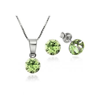 Set Argint 925 placat cu rodiu cu cristale Swarovski® Xirius 6mm Surub + Lant