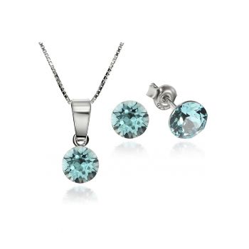 Set Argint 925 placat cu rodiu cu cristale Swarovski® Xirius 6mm Surub + Lant