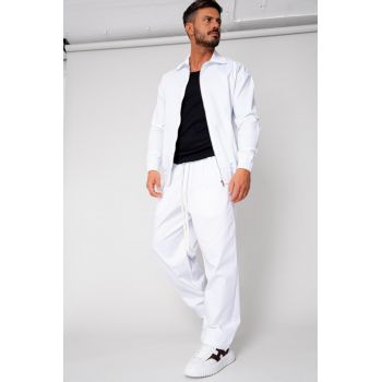 Set Medellin Jacheta cu fermoar si Pantalon lung White 15712
