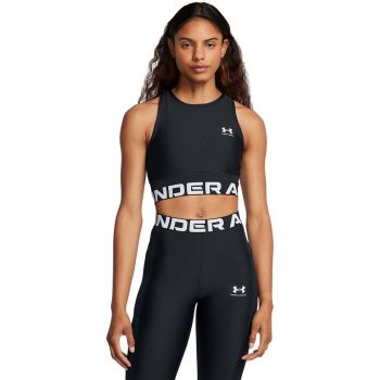 Top crop cu banda logo pentru fitness