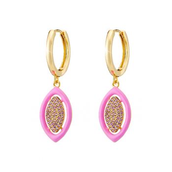 Cercei placati cu aur de 18K cu zirconia