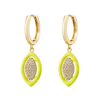 Cercei placati cu aur de 18K cu zirconia