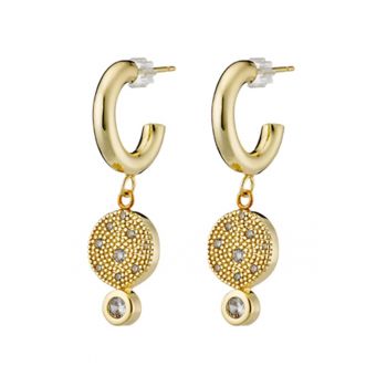 Cercei placati cu aur de 18K - cu zirconia