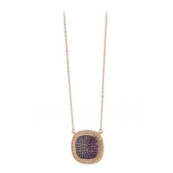 Colier de lant placat cu aur de 18K - cu pandantiv zirconia