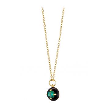 Colier placat cu aur de 18K cu pandantiv zirconia