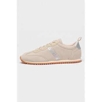 Pantofi sport cu detalii de piele intoarsa Coral