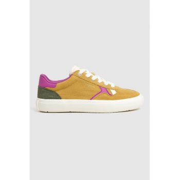 Pantofi sport de piele intoarsa cu garnituri de piele ecologica