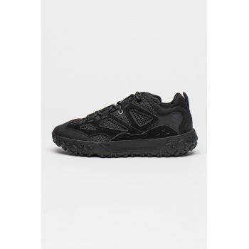 Pantofi sport din piele intoarsa cu insertii din plasa