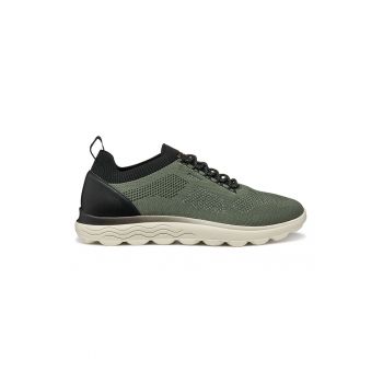 Pantofi sport din tricot cu segmente din piele ecologica