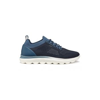 Pantofi sport din tricot cu segmente din piele ecologica